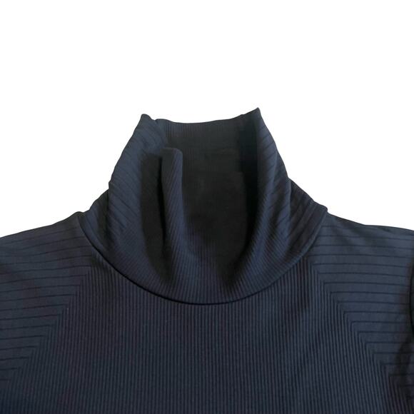 Athleta Flurry Blizzard Rib Turtleneck Shirt Long Sleeve Top  Black Sz M - Picture 4 of 11